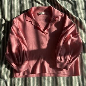 Pink Tibi V-neck Sweater